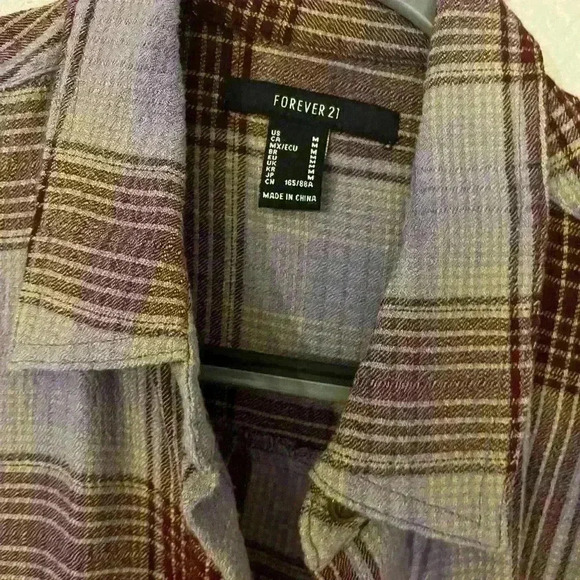 Forever 21 flannel top cropped - Picture 4 of 7